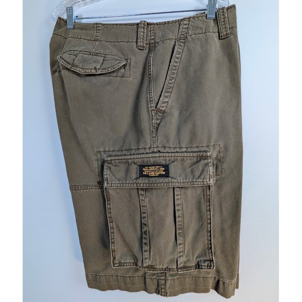 Polo Jeans Co. Cargo Shorts Men's 35 (Fits 37") Brown Heavyweight Military Style
